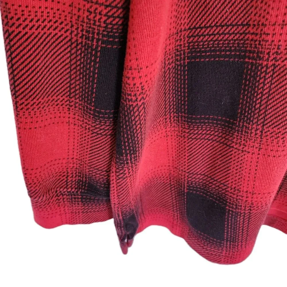 Polo Ralph Lauren Men’s XXL 1/4 Zip Pullover Sweatshirt Red Black Buffalo Plaid